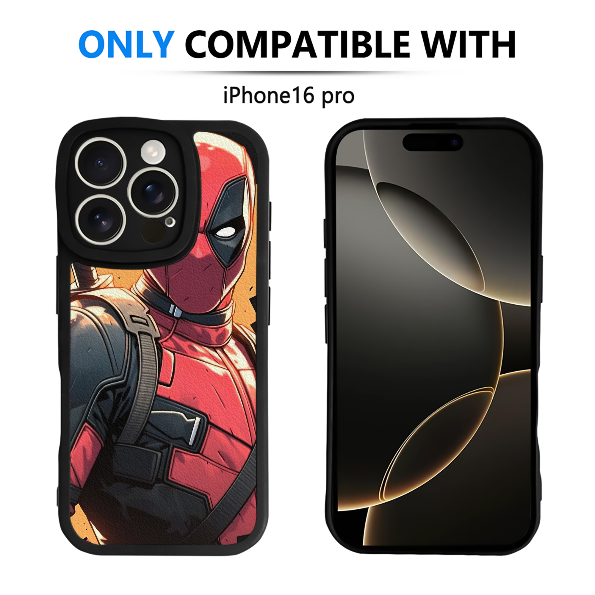 （画像用） Deadpool デッドプール 【iPhone 16シリーズ対応】シリコンスマホケース（レザー調） 材質：シリコン